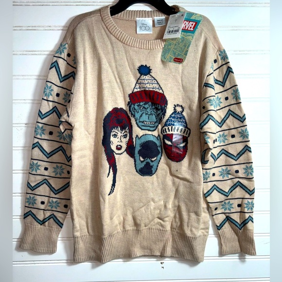 Disney 100 Marvel Superheroes Kids Unisex Boys Ugly Sweater - Picture 1 of 14
